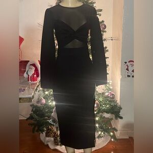 Elegant Black Long Sleeve Dress
